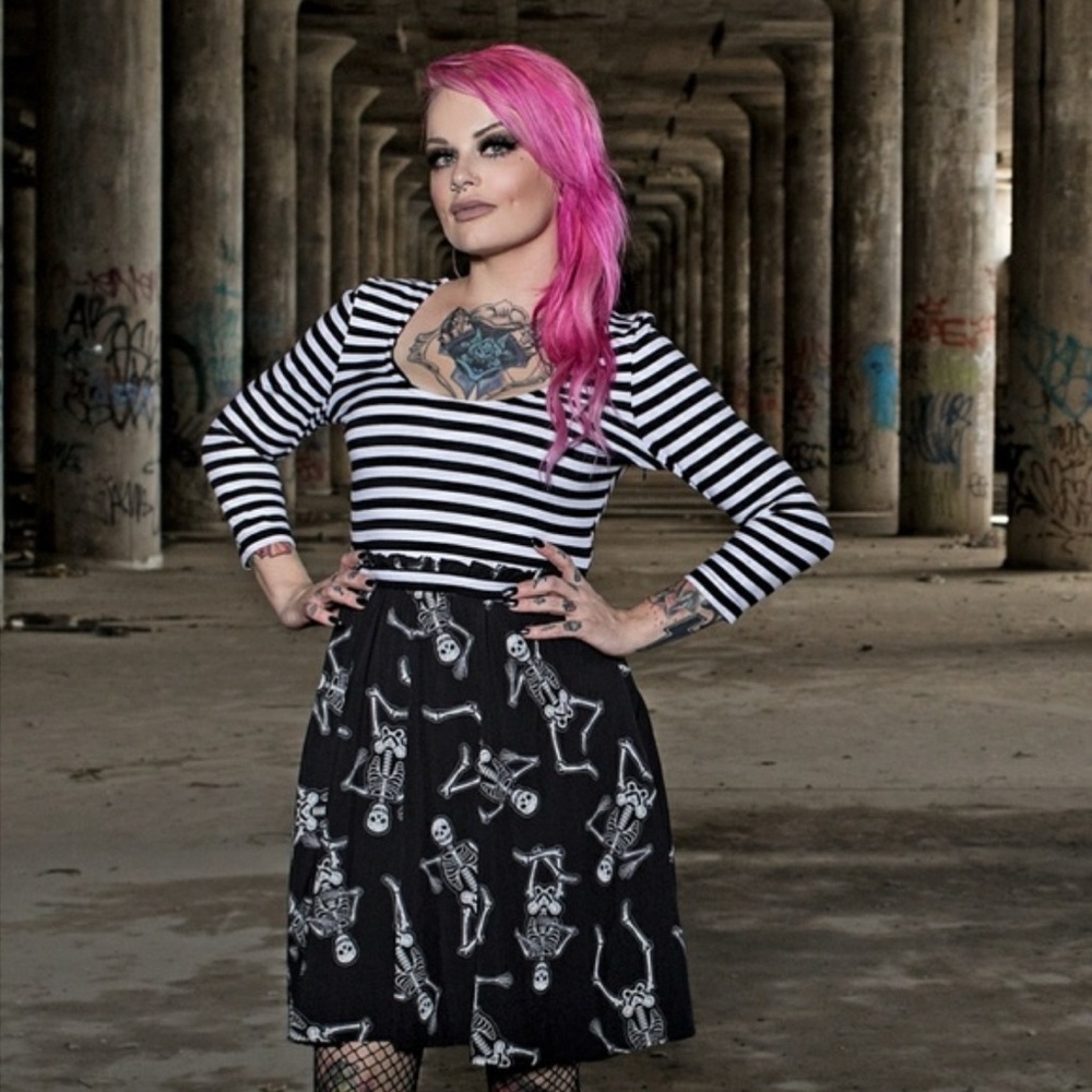 Sourpuss rare discontinued spooky striped dress